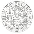 Österreich 3 Euro x 5 Stück, & farbiges Buch, 2017 Tier-Taler-Serie Fledermaus, Tiger, Krokodil, Eisvogel, Wolf, <b> 5 Münzen + Buch,</b> MS-70 hgh / <br> vz / BU<br> Kupfer-Nickel<br> f