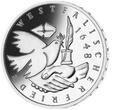 Deutschland, Bundesrepublik 10 DM 1998 A/D/F/G/J Westfälischer Frieden, 925 Ag, in der originalen Noppenfolie unbeschnitten, <b>Proof</b> <br> Silber<br>Satz
