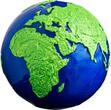Barbados 5 Dollar <br>blauer Emaille/grün Färbung 2022 BLUE MARBLE Green Planet Earth Spherical Silber im luxuriösen Box, RAR! <b>BU</b> <br>3 Unzen Silber<br>