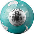 Barbados 5 Dollar<br>eisblauer Emaille/alpinweißer Färbung 2023 BLUE MARBLE Earth Frozen Spherical Silber im luxuriösen Box, RAR! <b>BU</b> <br>3 Unzen Silber<br>