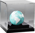 Barbados 5 Dollar<br>eisblauer Emaille/alpinweißer Färbung 2023 BLUE MARBLE Earth Frozen Spherical Silber im luxuriösen Box, RAR! <b>BU</b> <br>3 Unzen Silber<br>