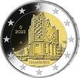 Deutschland 2 Euro 2023 A/D/F/G/J Hamburg – Elbphilharmonie, <br> <b>kompl. Satz (5 Prägestätten)PP</b> <b>kompl. Satz (5 Prägestätten) Proof im Blister