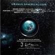 Barbados 5 Dollar <br> Antique Finish-<br>33 mmØ 2023 Faszinierende Silber-Kugel "Uranus" Spherical i.Schweberahmenetui & Schuber,RAR! <b>BU</b> <br>1 Unze Silber<br>