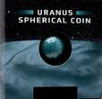 Barbados 5 Dollar <br> Antique Finish-<br>33 mmØ 2023 Faszinierende Silber-Kugel "Uranus" Spherical i.Schweberahmenetui & Schuber,RAR! <b>BU</b> <br>1 Unze Silber<br>