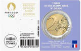 Frankreich 2 Euro 2023 Olympiade Paris 2024 - <b>Blister violett / lila </b> BU <br>im <br> Blister