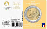 Frankreich 2 Euro 2023 Olympiade Paris 2024 - <b>Blister gelb </b> BU <br>im <br> Blister