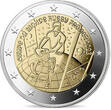 Frankreich 2 Euro Rugby-Union-Weltmeisterschaft 2023 - Rugby World Cup - Originaletui & Zertifikat <b>Proof</b><br> Bimetall<br> im Etui