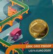 Spanien 100 Euro<br> 6,75g<br> fein<br> 23 mm Ø Fussball Europameisterschaft 2020 - inkl. Etui & Zertifikat & Schuber <b>Proof</b>