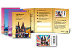Deutschland - <b>Einzelmarke <br> selbstkl. xx</b> 1 x 1,00 Cent im Markenheftchen 128C, geöffnet! 2024 Krypto-Briefmarke "Kölner Dom in blau" Booklet, <b>Historische Bauwerke!</b> postfrisch - <br> RAR ! SOFORT LIEFERBAR !