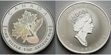 Kanada 5 $ 2003 M.L.Lucky, Ahornzweig in Farbe (Kinegramm) inkl. Etui & Zertifikat & Schuber CH UNC