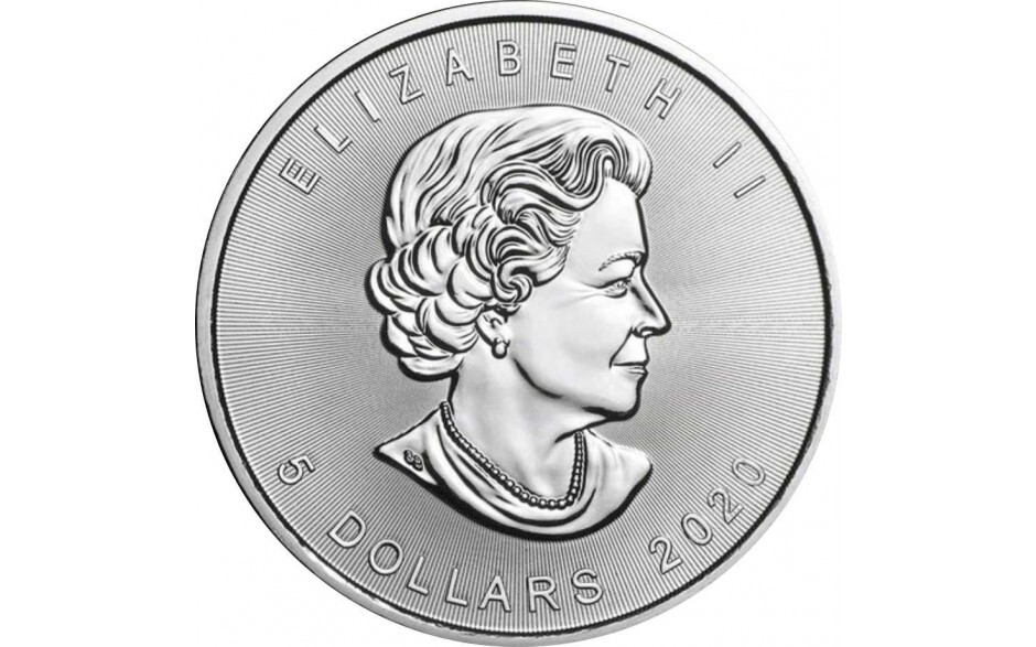 Silbermünze Kanada 5 Dollar Maple Leaf 2020 Feinsilber 31,1 g