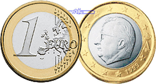 1 euro 2008 belgien kursmünze, 1 euro * archivbild ch unc