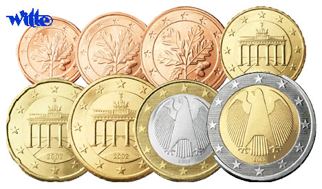 Deutschland 1 Cent -2 Euro, 3.88 2002 D Kursmünzen, kompl. Satz
