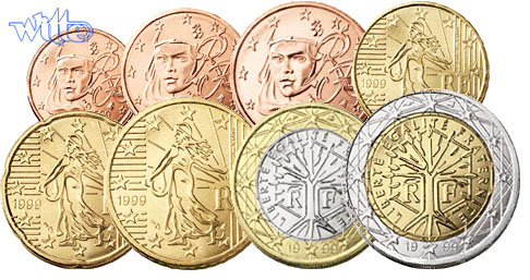 Frankreich 1 Cent -2 Euro, 3.88 Kursmünzen, kompl. Satz 2000 * CH