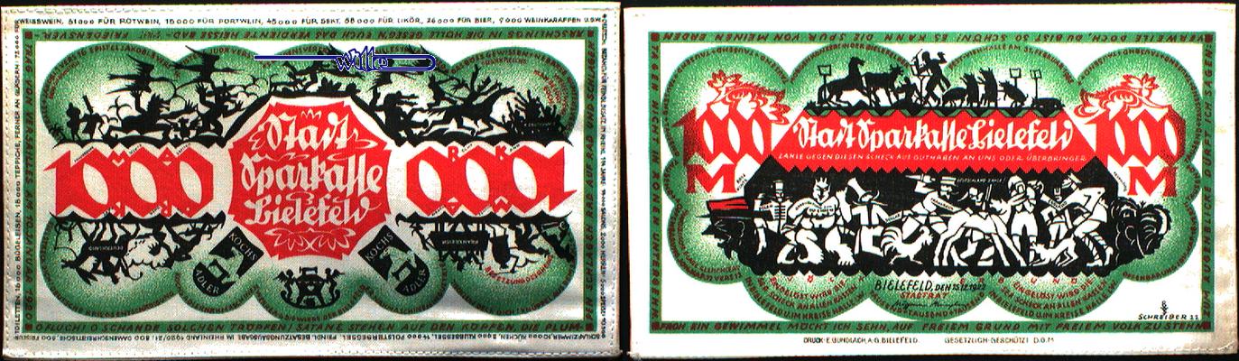 1000 Mark 1922 12 15 Bielefeld Leinen Leinen Ohne Borte Und Ohne