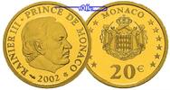 Monaco 20 Euro, 5,81g <br>fein,<br>21 mm Ø Fürst Rainier III. -