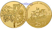 Frankreich 20 Euro, 15,64g<br> fein<br>31 mm Ø Tour de France - Zieleinfahrt 1/2 oz. inkl. Etui & Zertifikat & Schuber -