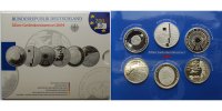Deutschland 10 Euro<br> x6 Silbergedenkmünzen-Set 2004 mit Fußball, -