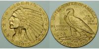 USA 5 $ 7,52g fein 21mm &Oslash; 1913 Indianer, Gold - Archivbild - vz+ 1,735.88 US$  +  77.54 US$ shipping