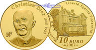 Frankreich 10 Euro, 7,78g <br>fein<br>22 mm Ø Christian Dior / 1/4 oz. Gold inkl. Etui & Zertifikat & Schuber -