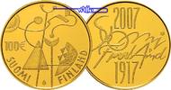 Finnland 100 Euro<br> 7,77g<br> fein<br> 22 mm Ø 90 Jahre Unabhängigkeit, inkl. Etui & Zertifikat -