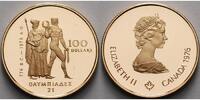 Kanada 100 Dollar,<br> 15,55g fein,<br>25mm Ø XXI.Oly. Sommerspiele 1976 Montreal, 16,96 g.roh,<b> ohne Perlkreis </b> -