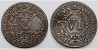 Paderborn Bistum 6 Pfennig Franz Arnold von Wolff-Metternich zur Gracht, 1704 - 1718 -