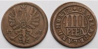 Rietberg, Grafschaft, seit 1764 Fürstentum 4 Pfennig Maximilian Ulrich von Kaunitz 1702 - 1746, Kupfer -