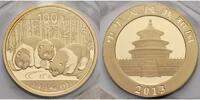 China 100 Yuan,<br>7,78g<br> fein<br>22 mm Ø Panda-Bären, 1/4 oz, 999 Gold -