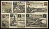 Fürstenberg Mecklb. 10,25,50,75,75,100,100 Pfg. Stadt, Grabowski 402,8, graugrün Picture