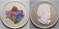Kanada 0,25 $ Sonnenhut / Schmetterling,Natural Wonders,<b>farbig</b> inkl. Etui & Zertifikat -