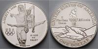USA 1 $ Oly Sommer in Atlanta 1. Kunstturnen, in Kapsel und MDM Zertifikat -