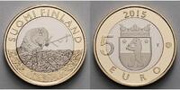 5 Euro 2015 Finnland Satakunta - Biber, Tiere der historischen Landschaften, PP im Etui