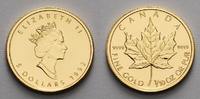 Kanada 1/10 oz<br>5 Dollar<br> 3,11g<br> fein<br> 16,5 Maple Leaf 1/10 oz. Zuckerahornblatt 999,9er Gold, ohne Beizeichen,<b>1992</b> Picture