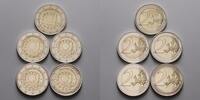 Deutschland 2 Euro<br> 5x 30 Jahre EU-Flagge, <br><b>kompl.Satz </b> (5 Prägestätten) <br> <b> lieferbar!</b> -