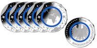 Deutschland 5 Euro<br> 5x Planet Erde, <br> <b> kompl. Satz </b> (5 Prägestätten)</b> <b>lieferbar !</b> -
