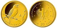 Deutschland 20 Euro<br> 3,89g<br> fein<br> 17,5 mm Ø Heimische Vögel, Nachtigall, <br> <b> Prägestätte nach unserer Wahl</b>/<b>lieferbar Picture