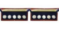 Deutschland, Bundesrepublik 5 DM x 5 Münzen Die 1. Fünf Original Silber Gedenkmünzen der BRD,i.braunem Etui & Besitzurkunde, Picture