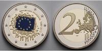Frankreich 2 Euro 2 Euro 30 Jahre Europäische Flagge </b> mit staatlicher Teilcolorierung - farbig Picture