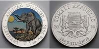 Somalia 100 Shillings<br>1 oz.<br>Ø 39 mm Elefant 13. Ausgabe, 999er Silber, <b>farbig</b> Picture