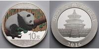 China 10 Yuan China Panda, <b>farbig</b> -- <b>Dach in neutral, Bambus in braun,</b> Picture