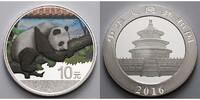 China 10 Yuan China Panda, <b>farbig</b> -- <b>Dach in rot</b> mit Zertifikat Picture