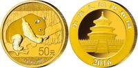 China 50 Yuan,<br>3,00g <br>fein<br>18 mm Ø Panda-Bären, 3 Gramm fein, 999 Gold -