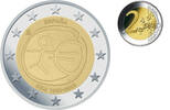 Spanien 2 Euro 10 J.Europäische Wirtschafts- u. Währungsunion /<b>Fehlprägung(große Sterne)</b> -
