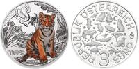 Österreich 3 Euro Tier - Taler - Serie -Tiger-, <b>02 / 12</b> Ausgaben, -