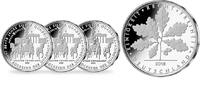 Berlin 1-1/2-1/4 Unze Feinsilber <b>Die 10. Volks-Unze</b> -Silber Quadriga 999/1000, 31,1 g., 37mm Ø,3 Medaillen -