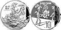 Frankreich 10 Euro<br> 19,98g<br> fein<br> 37 mm Ø 75 J.Lucky Luke-Comicserie, inkl. Kapsel&Zertifikat&Etui, <b>sofort lieferbar </b> -
