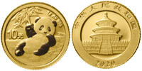 China 10 Yuan,<br>1,g <br>fein<br>10 mm Ø Panda-Bären, 1 Gramm fein, 999 Gold, <b>mit kleinem China Zertifikat !!!<b> -