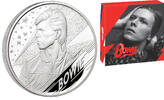 Großbritannien 10 Pounds<br>155,5g fein<br>65,00 mm Ø „David Bowie“ exklusive Würdigung einer der wichtigsten Künstler,<b>RAR!</b> -