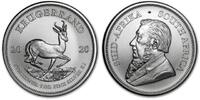 Süd Afrika 1 oz<br> 31,1g<br> fein<br> 38,72 mm Ø Krügerrand 1 oz. - Springbock, <b> Der 4. Krügerrand in Silber - NEU !!!</b> -